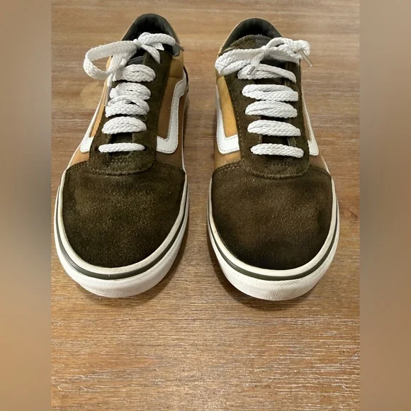 Vans Women Size 7 Old Skool Sneaker Shoes Green Brown - Picture 3 of 8